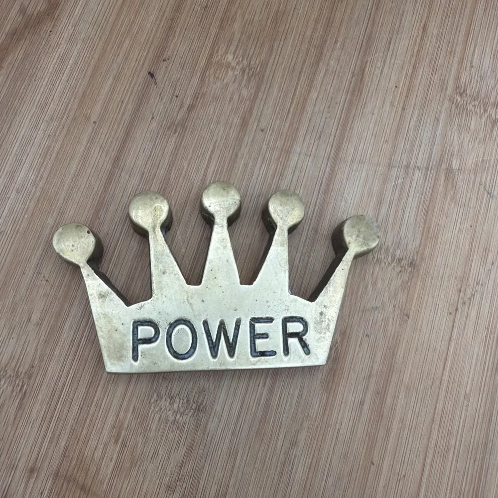 Crown Paper Weight Power Brass Big Boss Vintage Heavy